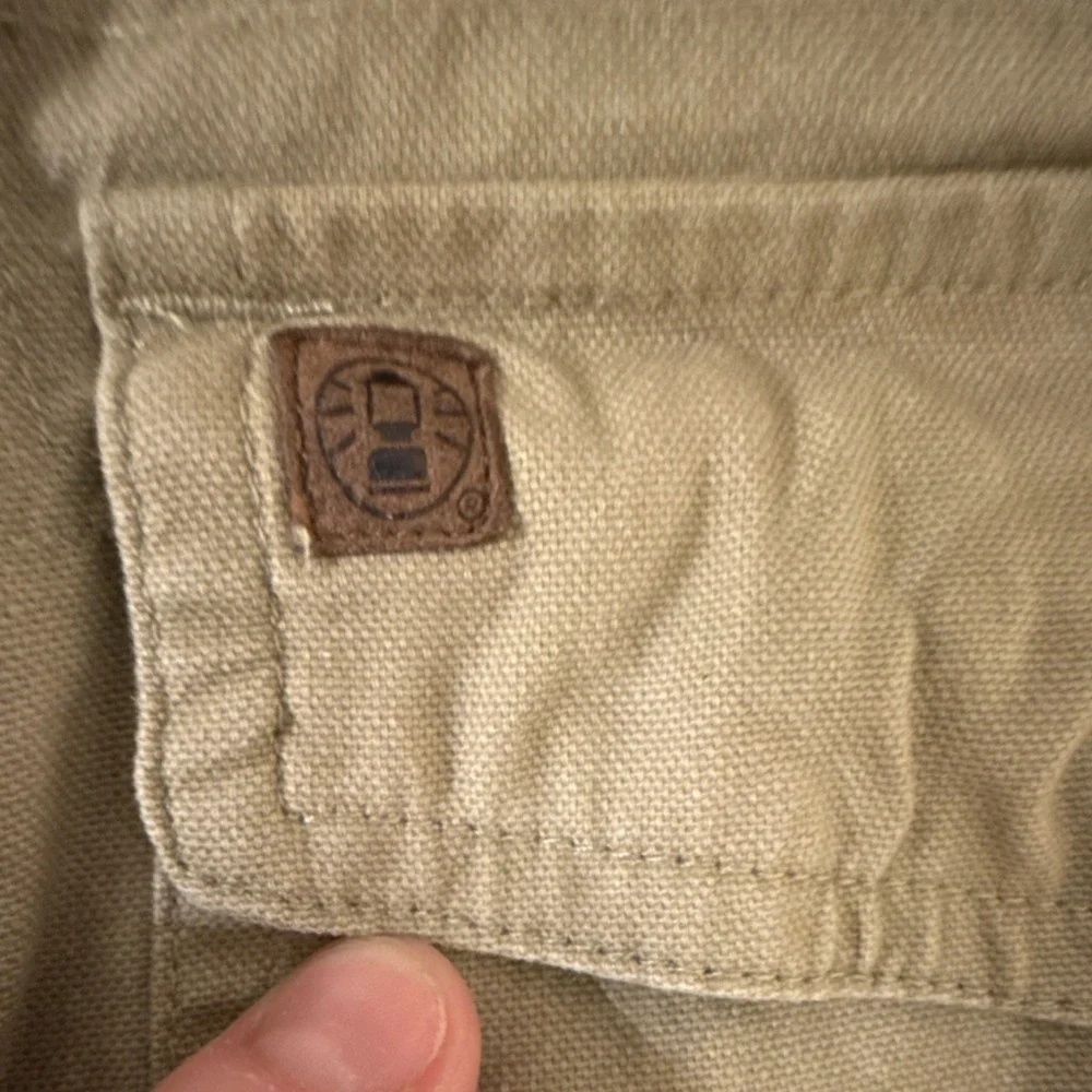 Coleman Beige Long Sleeve Button-Up XXL Cotton Men Woven outdoors Heavyweight